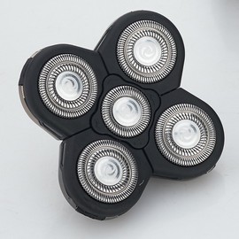 FANJEIS Men Electric Shavers Replacement Heads 5 in 1 Razor Replaceable Alternate Floating Washable Blade Trimmers Head (Black-1pcs)