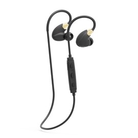 Cannice SC1412 Y4 Bluetooth Kopfhörer In Ear | Kabellose 4.1 Sport Kopfhörer Stereo mit Ohrbügel | 10m Reichweite, Ultra leicht, wasserabweisend, schwarz/Gold