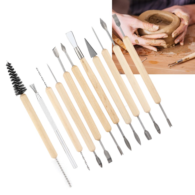 11pcs Soft Clay Carving Knives Multipurpose Stainless Pottery Sculpting Tools
