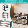 EKETE Expandable Shoe Rack,Adjustable and Stackable 3-Tier Shoe Rack Organizer,
