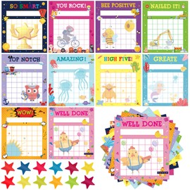 Colarr 100 Pieces Classroom Sticker Chart for Kids Behavior 10 Designs Chart for Kids Incentive at Home with 2800 Star Stickers (Cartoon)
