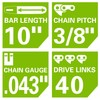 Greenworks 10" Replacement Chainsaw Chain