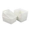 Sosody White Plastic Woven Storage Baskets, 6 Packs