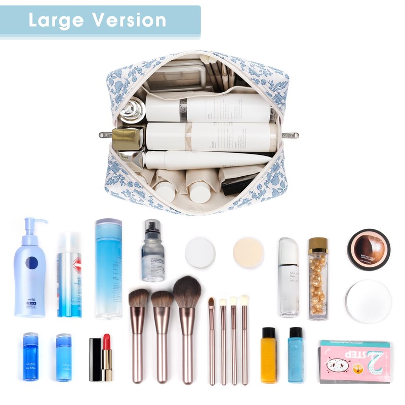 Large Makeup Bag Zipper Pouch Travel Cosmetic Organizer for Women