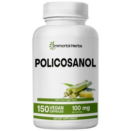 Immortal Herbs Policosanol from Sugar Cane 100mg Capsules 150 Tablets Non-GMO and Gluten Free Policosanol Supplement for Women and Me n, 1 Count, 150 Servings / Immortal Herbs 사탕수수에서 추출한 폴리코사놀 100mg 캡슐 150알의 알약 비-GMO 및 글루텐 프리 폴리코사놀 보충제 여성과 저를 위한 제품n, 1개, 150회분