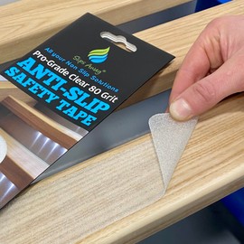 Anti Slip Tape Safety Treads Clear 8x Pack - Perfect for Steps Stairs Ladders Ramps Indoor Outdoor - UK Brand - SLIPS AWAY® 