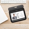 3 Pack Sliding ID Badge Holder, Black Horizontal Hard Plastic