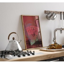 Lithobee - Lofi Strawberry Fields Forever Beatles Lyric - Printed Wall Art Design in Sizes A2, A3 & A4 Framed in a Stylish Coloured Frame or Unframed (A4 Brown Distressed Frame)