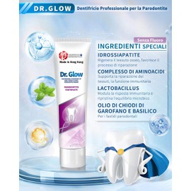 Dr. Glow Toothpaste Gum Repair for Receding Gums, Gingivitis and Periodontal Disease Treatment, Bad Breath Treatment Plaque Remover, Gum Disease Treatment for Gum Regrowth, Loose Tooth Repair 2 Tubes