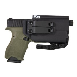 FDO Industries IWB Kydex Holster Compatible with PSA Dagger Compact w/PLMini 2 -Discreet Carry Concepts 1.5" Metal Monoblock Gear Clip - Optic Cut - The Paladin Series - Made in USA (Black)