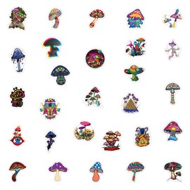 Mushroom Stickers for Laptop (Pack of 100), Gift for Children, Teenagers, Adults, Boys, Waterproof Mushroom Stickers for Skateboard, Vinyl Stickers for Car, Motorcycles, Bicycle