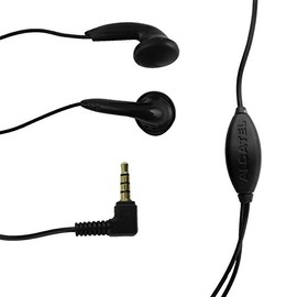 Genuine Alcatel Black 3.5mm Stereo Earphone Headset with Mic Suitable For Alcatel Pop D1, D3, D5, Pixi 3, Pop C1, Pop C3, Pop C5, Pop C7, Pop 2, Pixi 2, Pop S7, Pop C2, Idol S, Idol Ultra, Idol Mini & Fire in Bulk Packaging