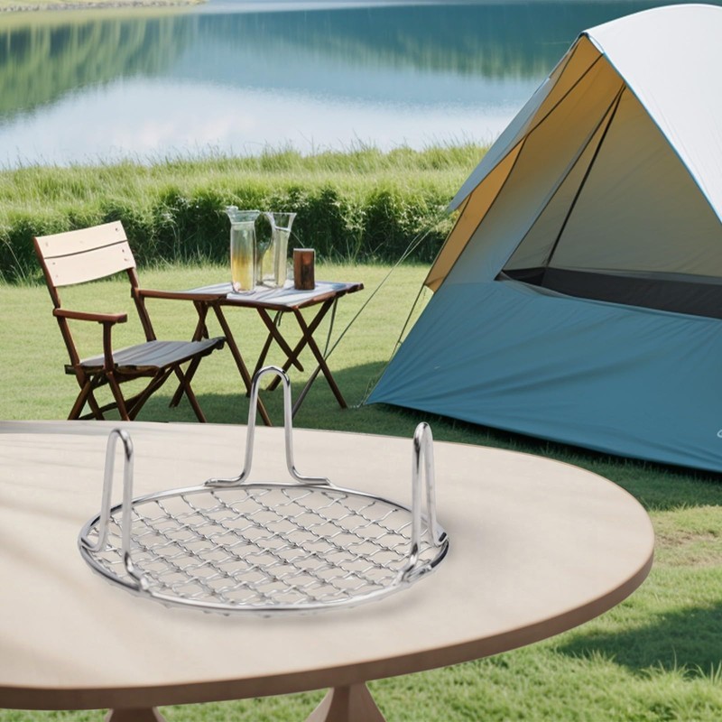Round Cooling Rack, Portable Stainless Steel Cooking Grate BBQ Grill