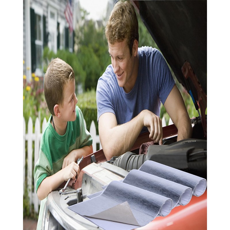 Self Adhesive Heat Shield Material - 12" X 24" Aluminum