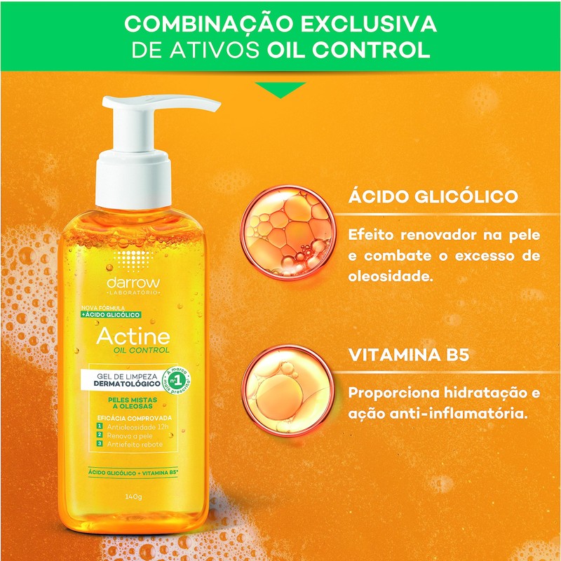 Darrow Actine Oil Control Gel Limpiador con Vitamina C, 400ml