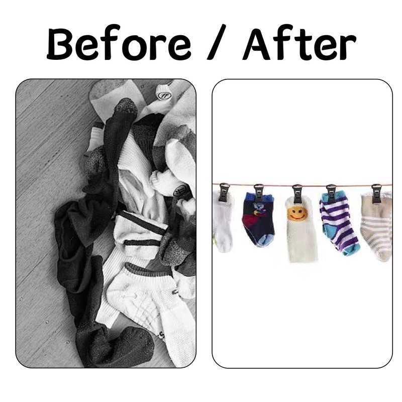 Pack of 40 sock clips for washing machine and dryer,