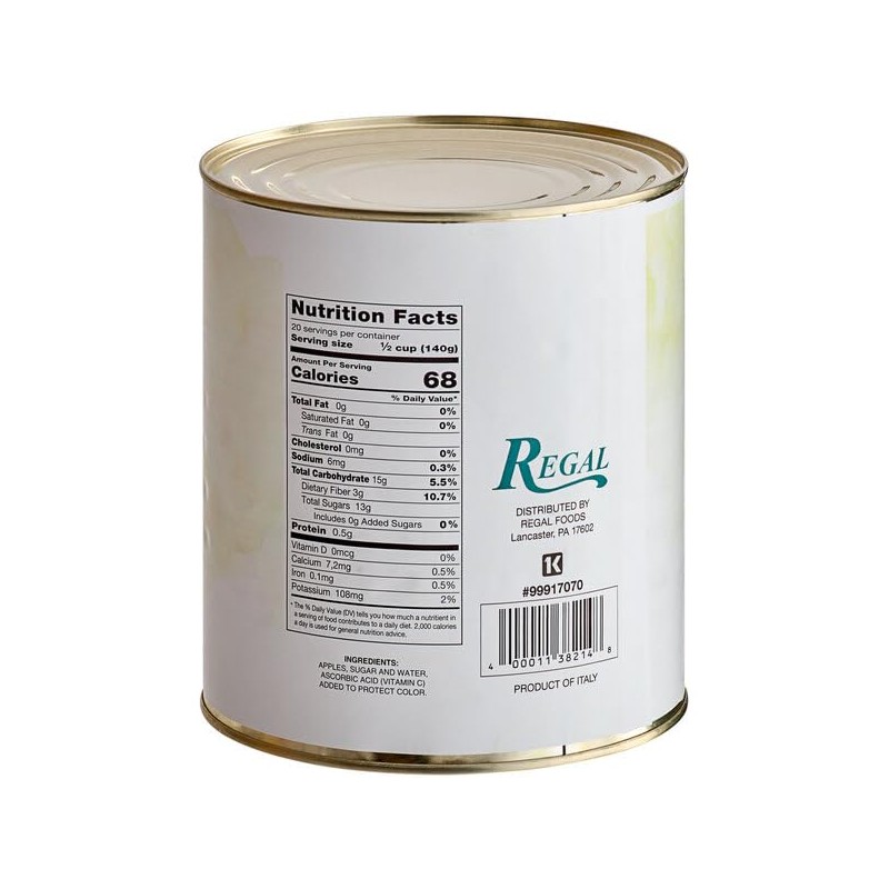 Generic Solid Pack Sliced Apples #10 Can - 6/Case