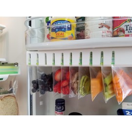 Zip n Store - Your Refrigerator Organizer - Zip lock Bags Easy Fridge Organizer - Organizes 10 Bags, Perfect For Leftovers, Easy To See & Install, Access Food, Does not come with Tracks - Door