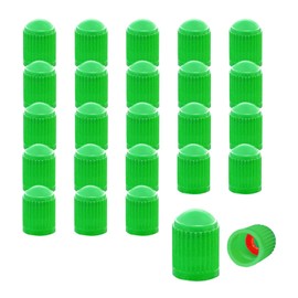 Ziciner 25 PCS Tire Valve Stem Caps, Plastic Car Tyre Valve Cap with O Rubber Seal, Dustproof Airtight Seal Wheel Stem Covers, Universal Accessories for Cars, SUVs, Bicycles,Trucks (Green)