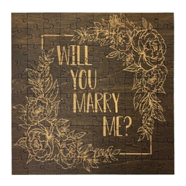 Will You Marry Me Proposal 100 Piece Jigsaw Puzzle Engraved Basswood 10" x 10"