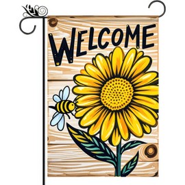BlissYard Welcome Spring Garden Flag 12x18 Double Sided Sunflower Daisy Bee Seasonal Small Yard Flags For Outside Outdoor Decor Farmhouse Holiday Spring Summer Decorations