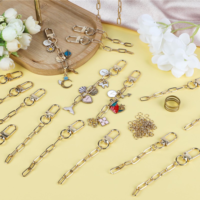 Starry 126Pcs Keychain Making Kit DIY Bag Charm Kit 25