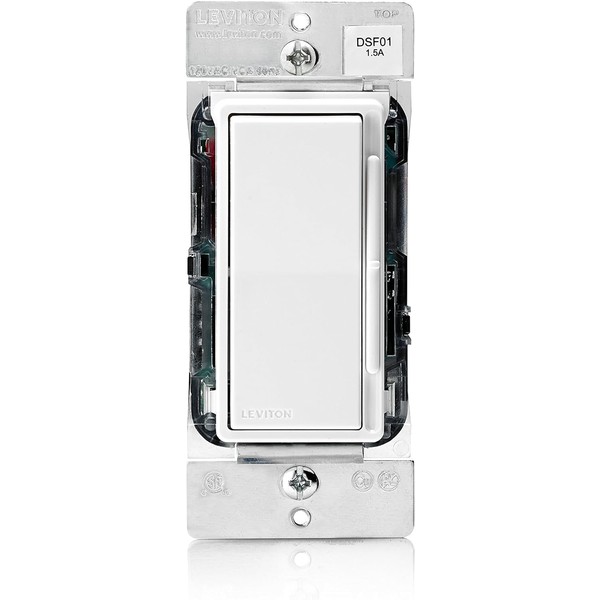 Leviton Decora Slide Ceiling Fan Wall Switch, Quiet 3-Speed Fan