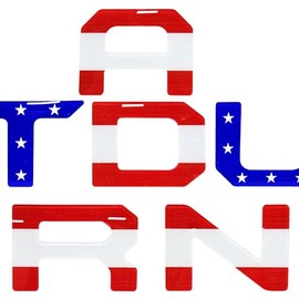 Tailgate Insert Letters Compatible with 2014 2015 2016 2017 2018 2019 2020 2021 Version 3D Raised Emblem Decals with Strong Adhesive (Colored US Flag)