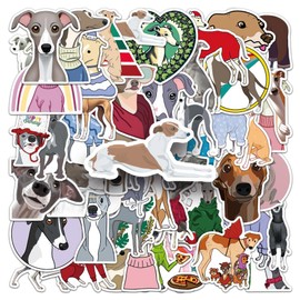OTYSLIU Greyhound Sticker 50 Pcs Dog Party Favors Dog Decals for Dog Food Bowls Doghouse Puppy Stickers Cartoon Dog Cute Stickers Dogs Stickers Waterproof