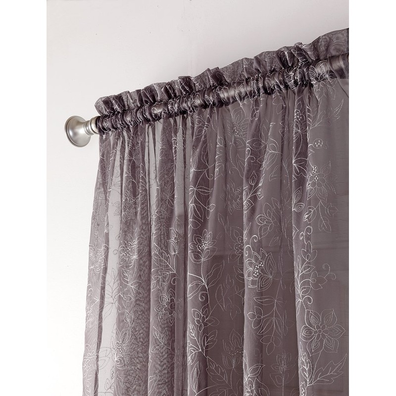 Stylemaster Renaissance Home Fashion Reese Embroidered Sheer Rod Pocket Panel,