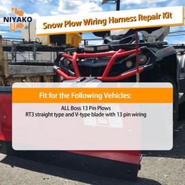 Niyako Snow Plow Wiring Harness Repair Kit Replacement# MSC04753 MSC04754 Fit Boss Snowplow Blade 13 Pin Connector