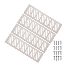 sourcing map 4Pcs Door Air Vent Cover, 11.8" x 3" Aluminum Ventilation Grille Decorative Covers Louvered Air Return Vent Cover with Screws for Cabinet Wardrobe Door Wardrobe(Grey)