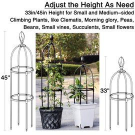 Luwint 2Pcs Garden Trellises, Plastic Obelisk Trellis for Climbing Plants, 45''H Small for Clematis Pea Bean Ivy Vine Rose
