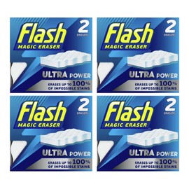 Flash Magic Eraser Sponge | Ultra Power Magic Sponge | 4x2 Pack of sponges