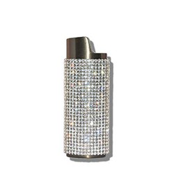 Gray Lighter Cover Sleeve with Crystal Rhinestones LS4