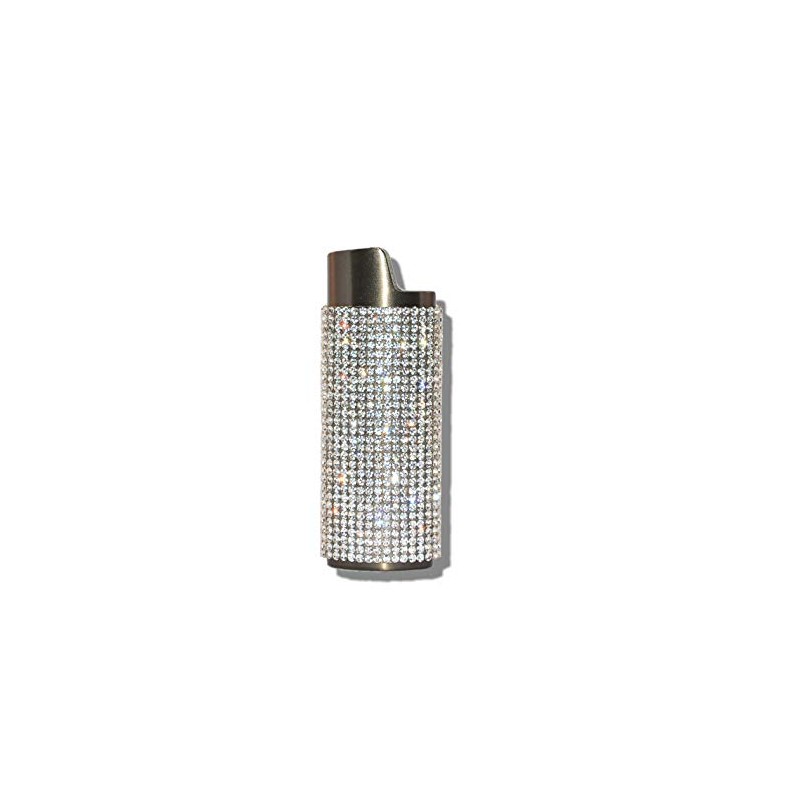 Gray Lighter Cover Sleeve with Crystal Rhinestones LS4