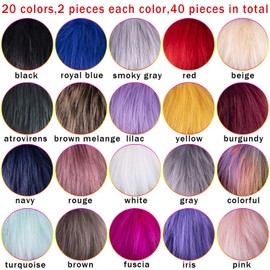 SIQUK 40 Pieces Faux Fur Pom Pom Balls DIY Faux Fox Fur Fluffy Pom Pom with Elastic Loop for Hats Scarves Gloves Bags Accessories(20 Bright Colours, 2 Pcs for Each Colour)