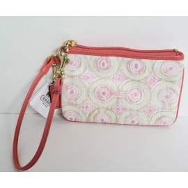 Coach Audrey Op Art Swirl Crossbody Wallet Wristlet Blue Pink Brown NWT - Pink Khaki Multi SM Wristlet