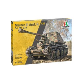 Italeri 6566 1:35 German Sd.Kfz.138 Marder III AUSF. H Model Building Kit, Standing Model Building, Crafts, Hobby, Gluing, Plastic Kit, Detailed Multi-Coloured