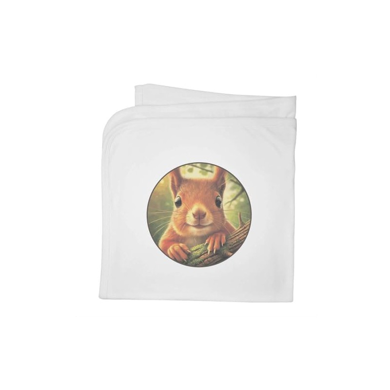 Azeeda 'Smiling Red Squirrel' Cotton Baby Blanket/Shawl (BY00039751)