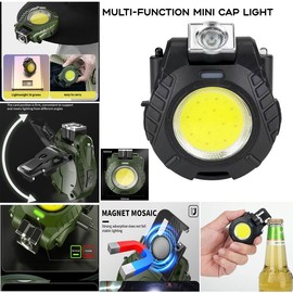 LED Headlamp Rechargeable - 230° COB Super Bright Head Lights for Forehead, Hard hat Light Strap for Adults - USB Headband Flashlight for Ourdoor, Working, Hiking, Running, Camping, Fishing Gear:_OP-009 Black_WH & RD