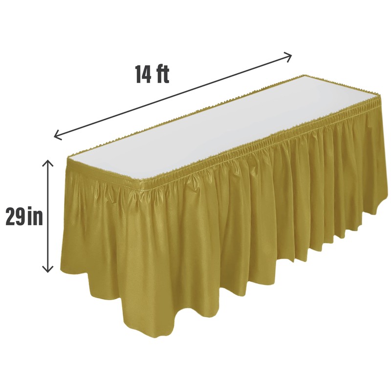 DecorRack 2 Pack Table Skirts, 29 in x 14 ft