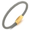COOLSTEELANDBEYOND Minimalist Men's Women's Thin Braided Leather Bangle Sweatband Bracelet