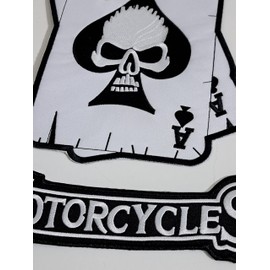 Set of 2 Skull and Motorcycles Chapter Biker Patch Jacket Vest Motorcycle Vest