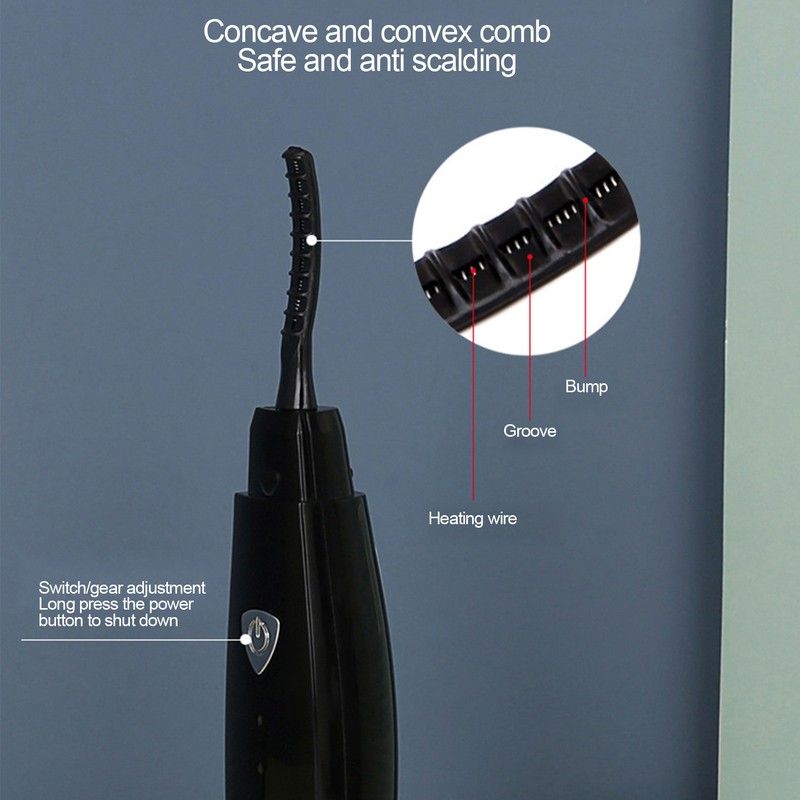 Heated Eyelash Curler USB Rechargeable Electric Lash Curling Tool for