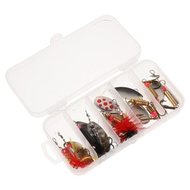 NOLITOY 10pcs Simulation Fishing Lures with Box Bright Sequin Baits for Freshwater Spinnerbaits for Bass Walleye and More