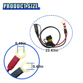 Battery Tenders Leads, Battery Charger Extension Cable with M10 (3/8in) XL Eyelet Terminals, Connector Wire Harness Battery Charger Accessories Compatible with NOCO GC008 X-Connect