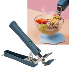 Cooking Tongs, Stainless Steel Hot Plate Gripper, with PP Handle Anti Scald Dish Clamp Stainless Steel Plate Lifter Hot Dish Clip
