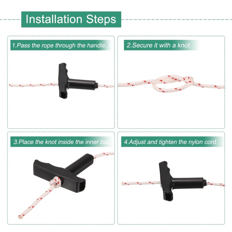 sourcing map Recoil Start Rope, 10-Meter 5mm Nylon Engine Start