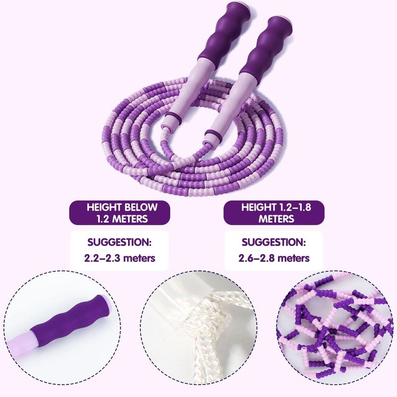GWAWG Children's Skipping Rope Beaded Jump Rope Quick Adjustable Fitness